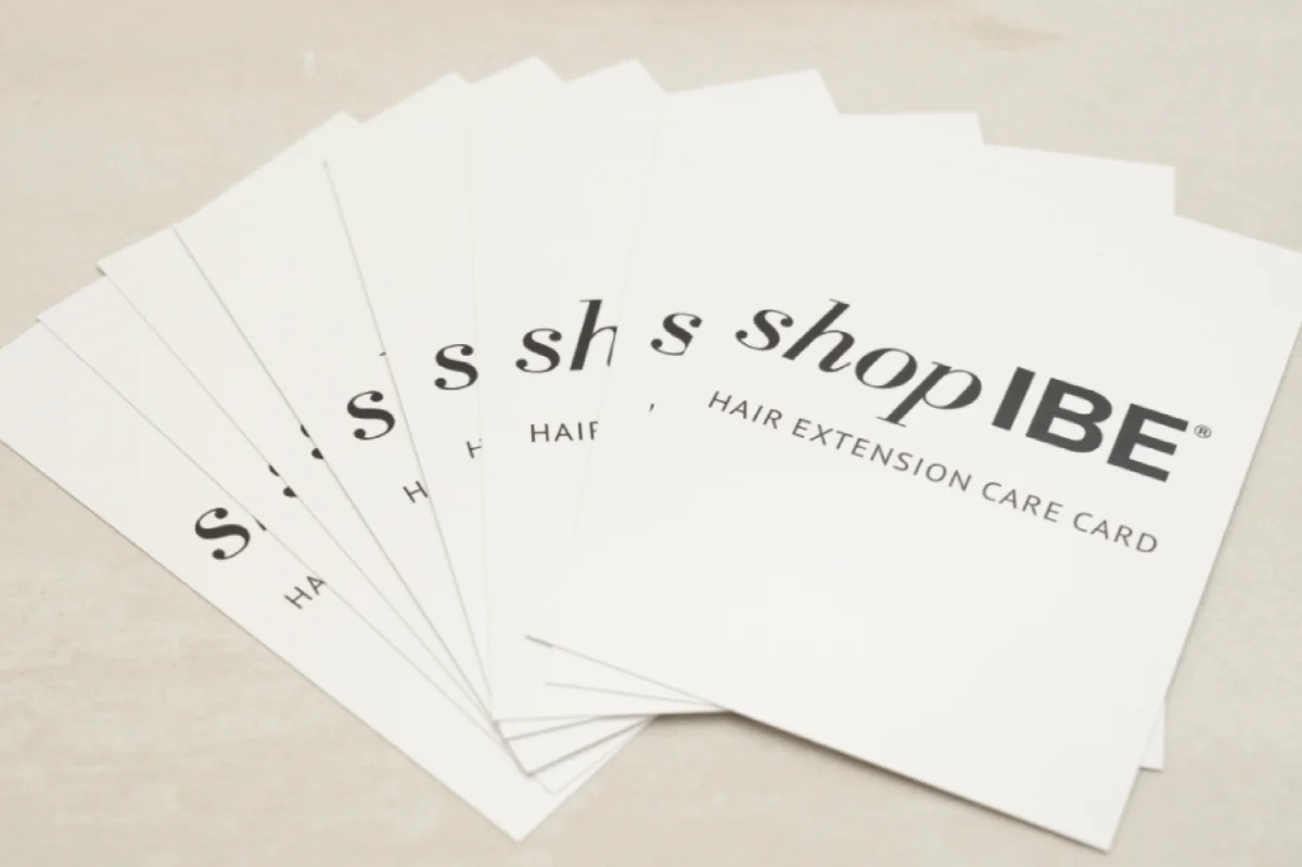 Shop IBE® hair extension care card